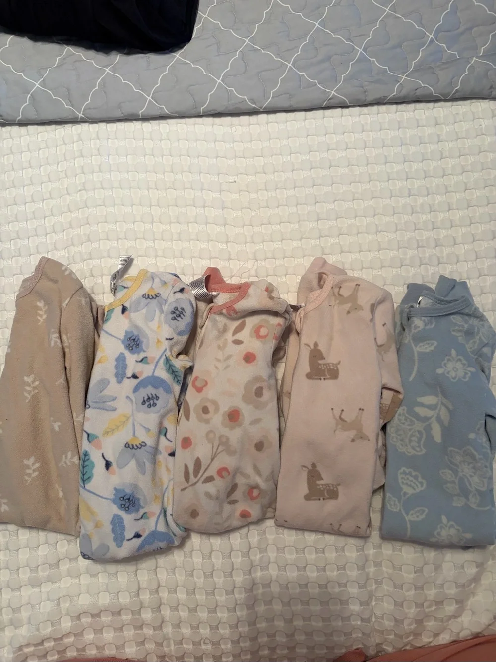 Gerber Pastel Floral & Animal Sleep Sacks - Pink-Beige, Light Blue, Cream